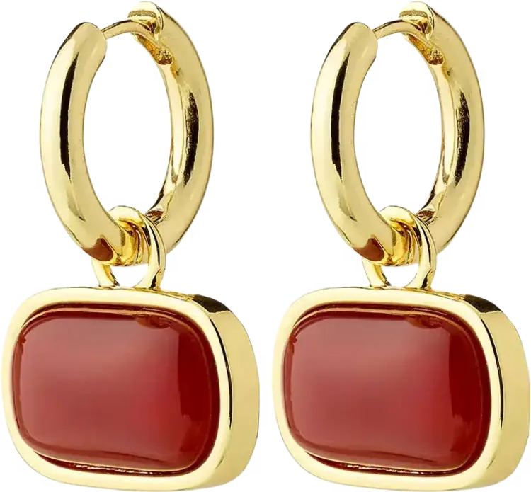 Pilgrim Jewellery NOW Earrings Gold Plated/Red
