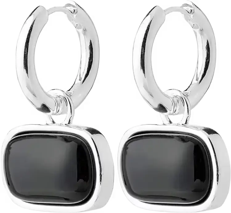Pilgrim Jewellery NOW Earrings Silver Plated/Black