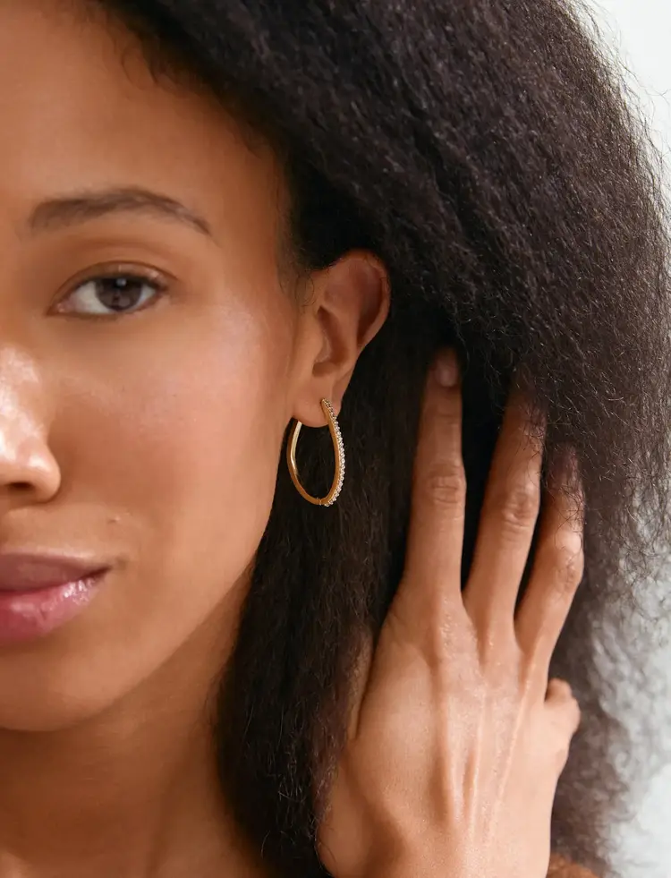 Pilgrim Jewellery ROOT Hoop Earrings Gold Plated