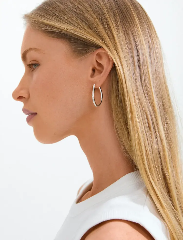 Pilgrim Jewellery ROOT Hoop Earrings Silver Plated