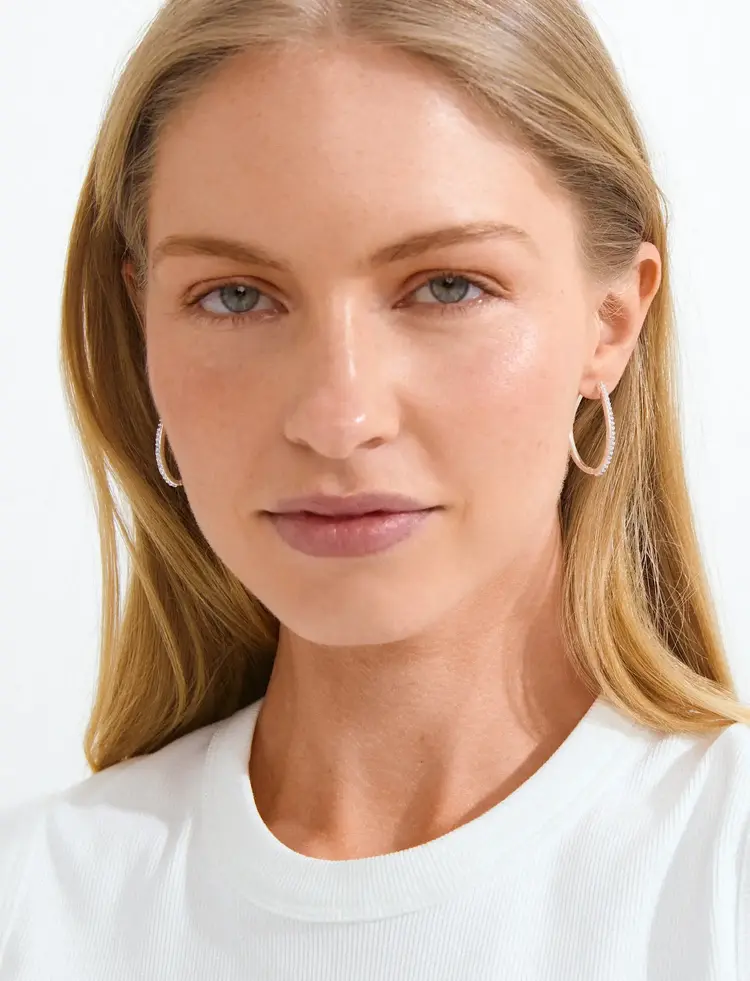 Pilgrim Jewellery ROOT Hoop Earrings Silver Plated