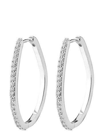 Pilgrim Jewellery ROOT Hoop Earrings Silver Plated