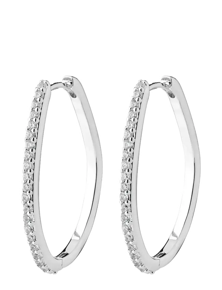 Pilgrim Jewellery ROOT Hoop Earrings Silver Plated