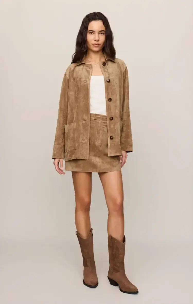 ZSupply Perri Suede Mini Skirt Light Sand