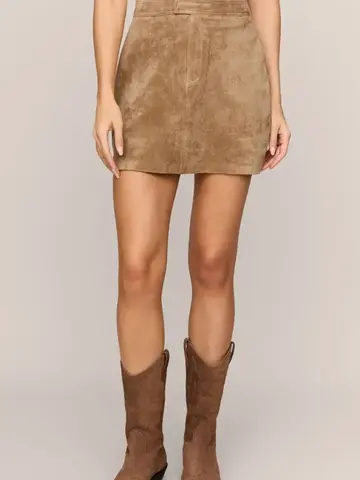 ZSupply Perri Suede Mini Skirt Light Sand