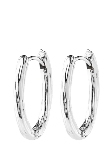 Pilgrim Jewellery NOW Hoop Earrings Silver Plated