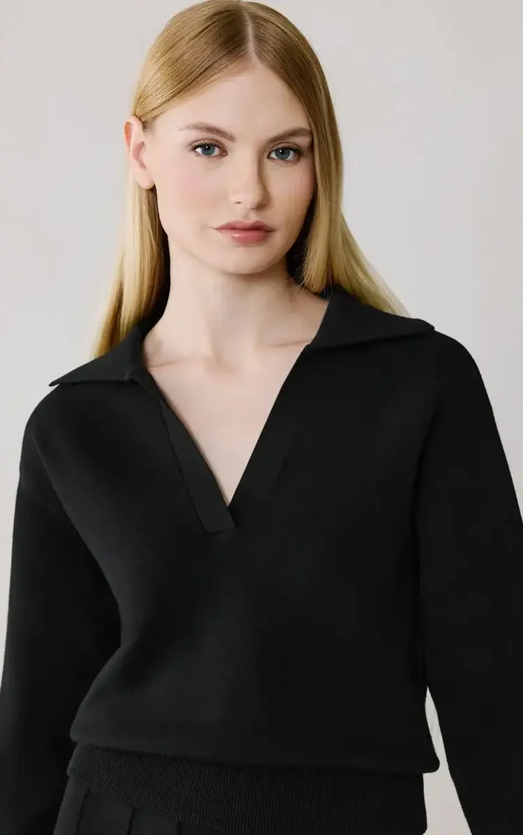 Soia & Kyo JANET Polo Sweater Black