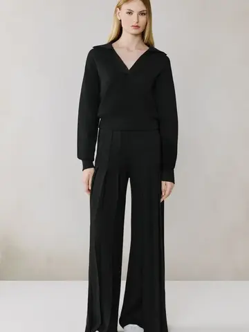 Soia & Kyo JANET Polo Sweater Black