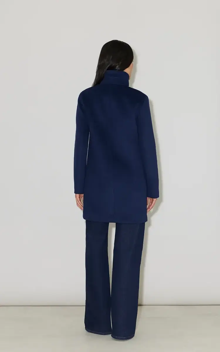 Soia & Kyo ABBI-Y Coat With Bib in Wool Night Blue
