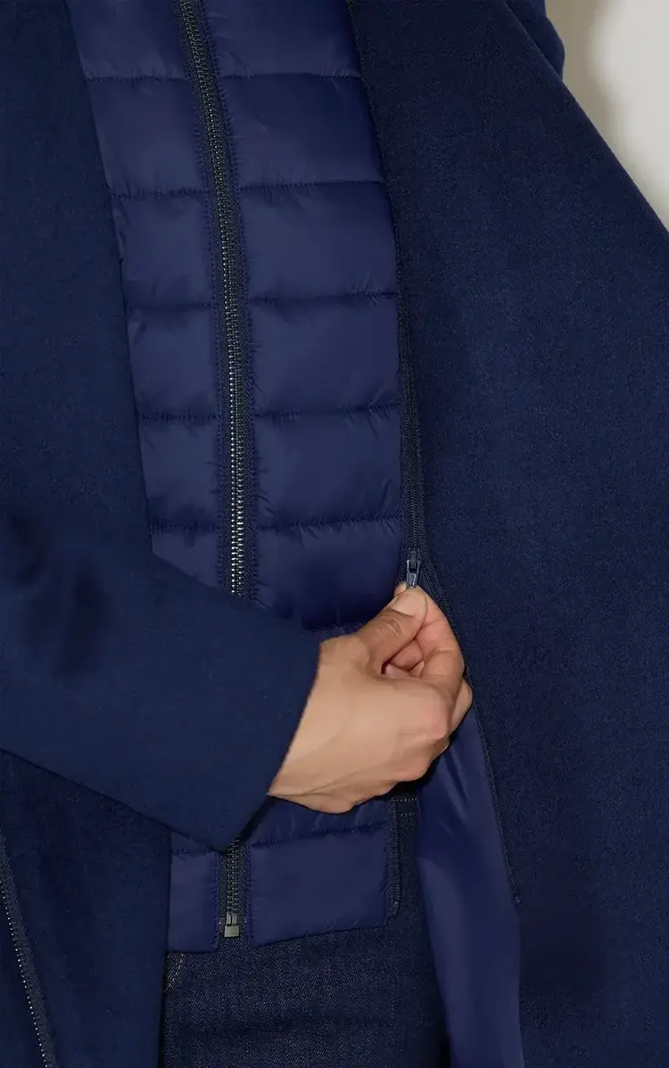 Soia & Kyo ABBI-Y Coat With Bib in Wool Night Blue
