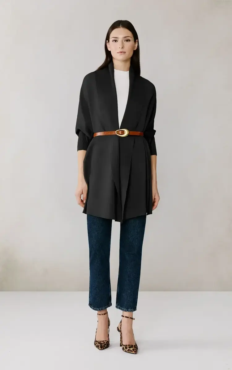 Soia & Kyo MIKU-N Knit Scarfigan Black