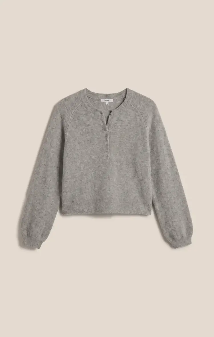 ZSupply Westmont Henley Sweater Classic Heather Grey