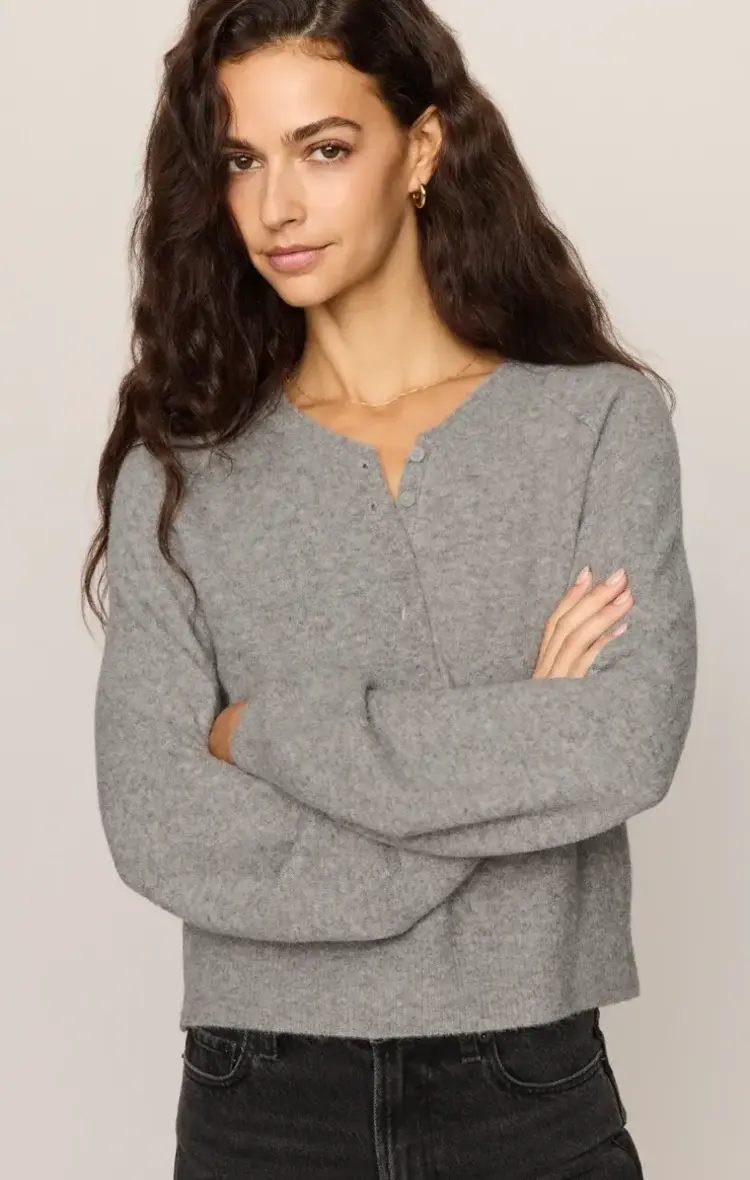 ZSupply Westmont Henley Sweater Classic Heather Grey