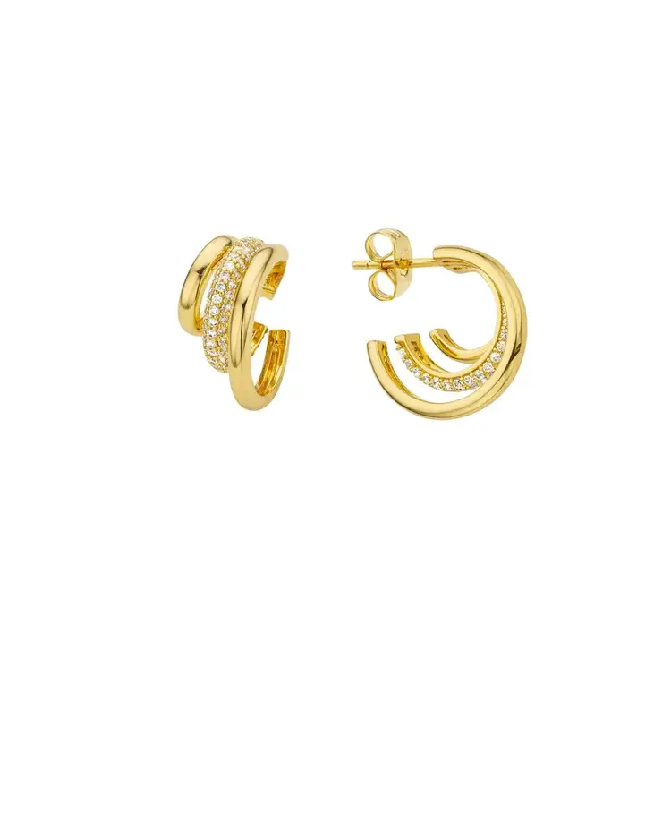 Mya Bay Groove Triple Sofia Earrings Gold