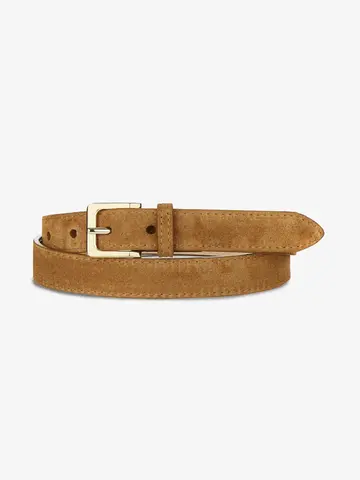 Brave Leather Millie Belt Cognac Suede Gold
