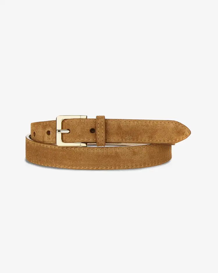 Brave Leather Millie Belt Cognac Suede Gold