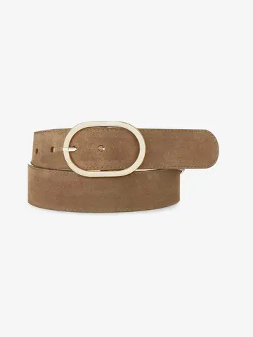 Brave Leather Medora Belt Taupe Suede Gold