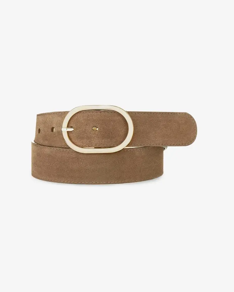 Brave Leather Medora Belt Taupe Suede Gold