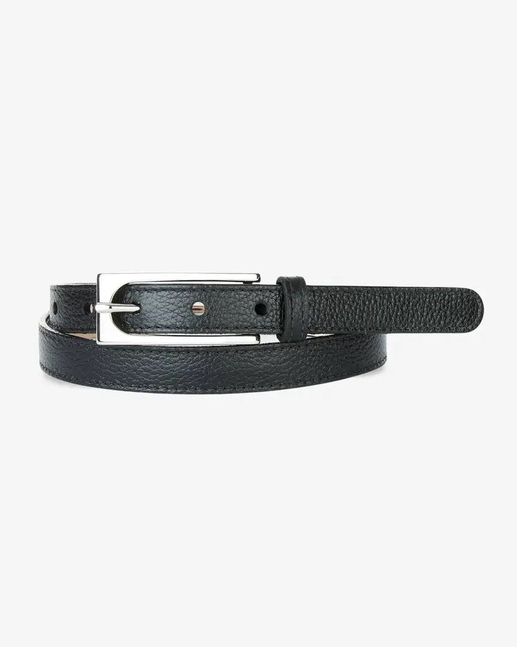 Brave Leather Casimir Belt Black/Silver Pebbled