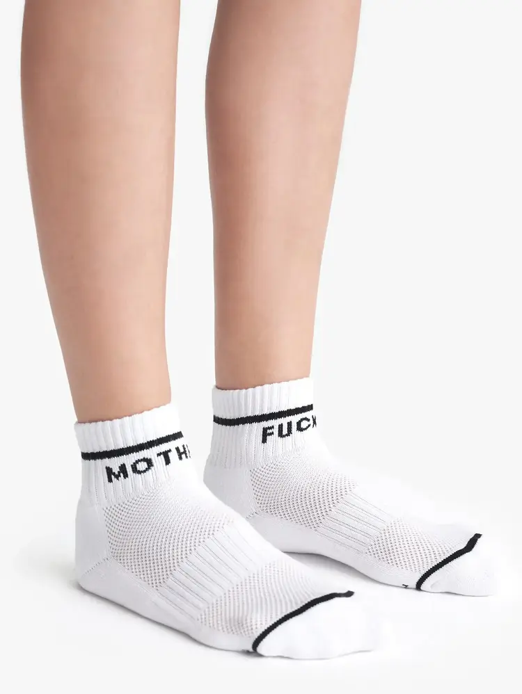 MOTHER Baby Steps Ankle MWB WHT/BLK