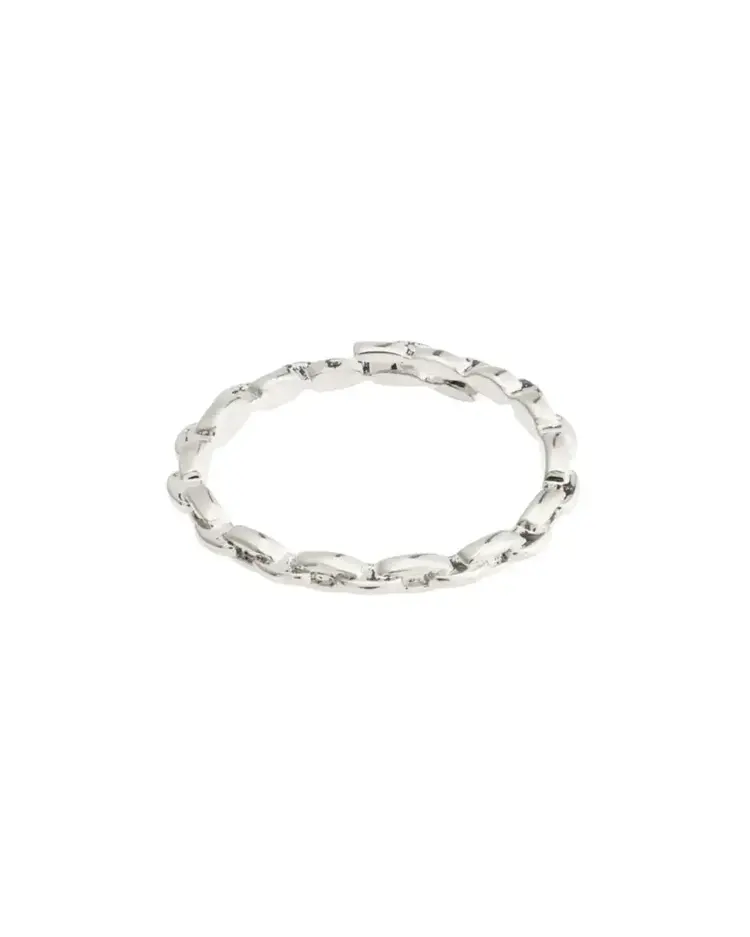 Pilgrim Jewellery LULU Recycled Chain Stack Ring Silver Plated