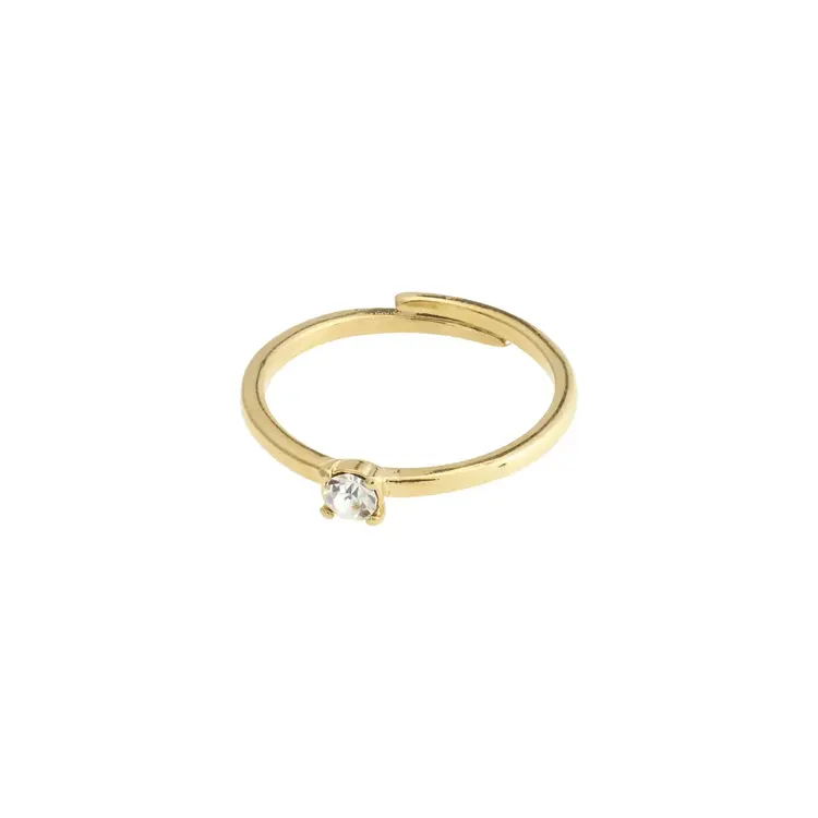 Pilgrim Jewellery LULU Recycled Crystal Stack Ring Gold Plated