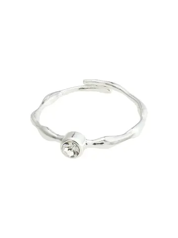 Pilgrim Jewellery LULU Recycled Crystal Stack Ring Silver Plated
