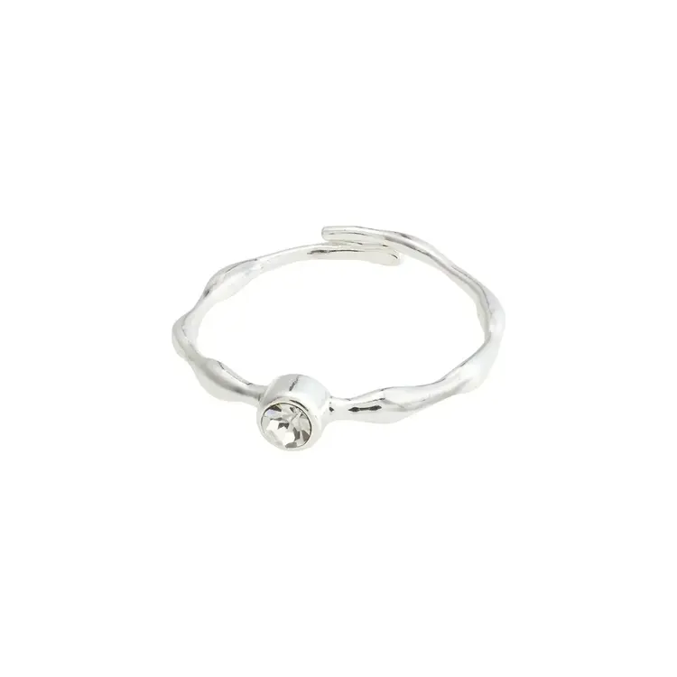 Pilgrim Jewellery LULU Recycled Crystal Stack Ring Silver Plated