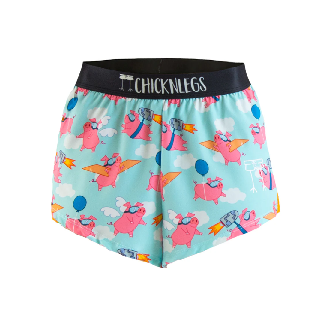 ChicknLegs MEN'S 2" SPLIT SHORT FLYING PIGS