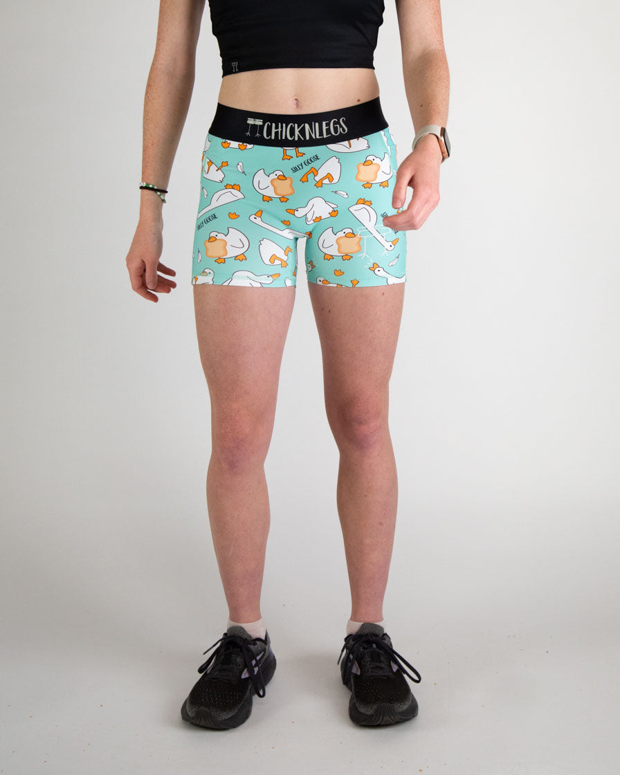 ChicknLegs WOMEN'S SILLY GOOSE 3" COMPRESSION SHORT