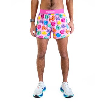 ChicknLegs MEN'S 4" HALF SPLIT SHORT CANDY HEARTS