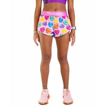 ChicknLegs WOMEN'S 1.5" HALF SPLIT SHORT CANDY HEARTS