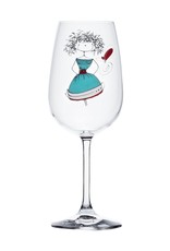 Bizzart & cie Verre à vin fille turquoise  - Bonheur