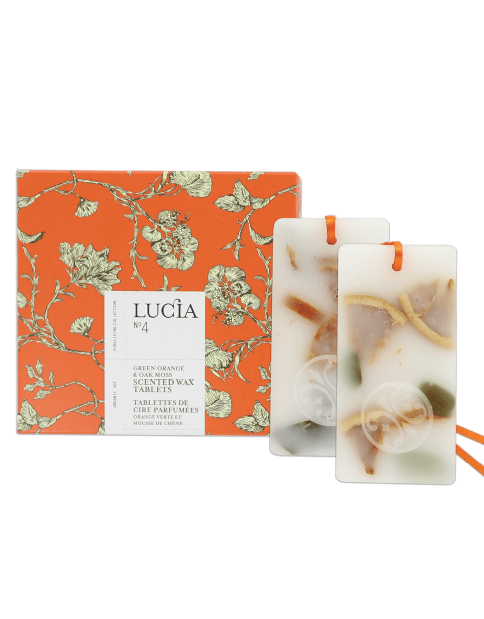 Lucia  par  Pure Living Tablettes de cire parfumées orange verte et mousse de chêne