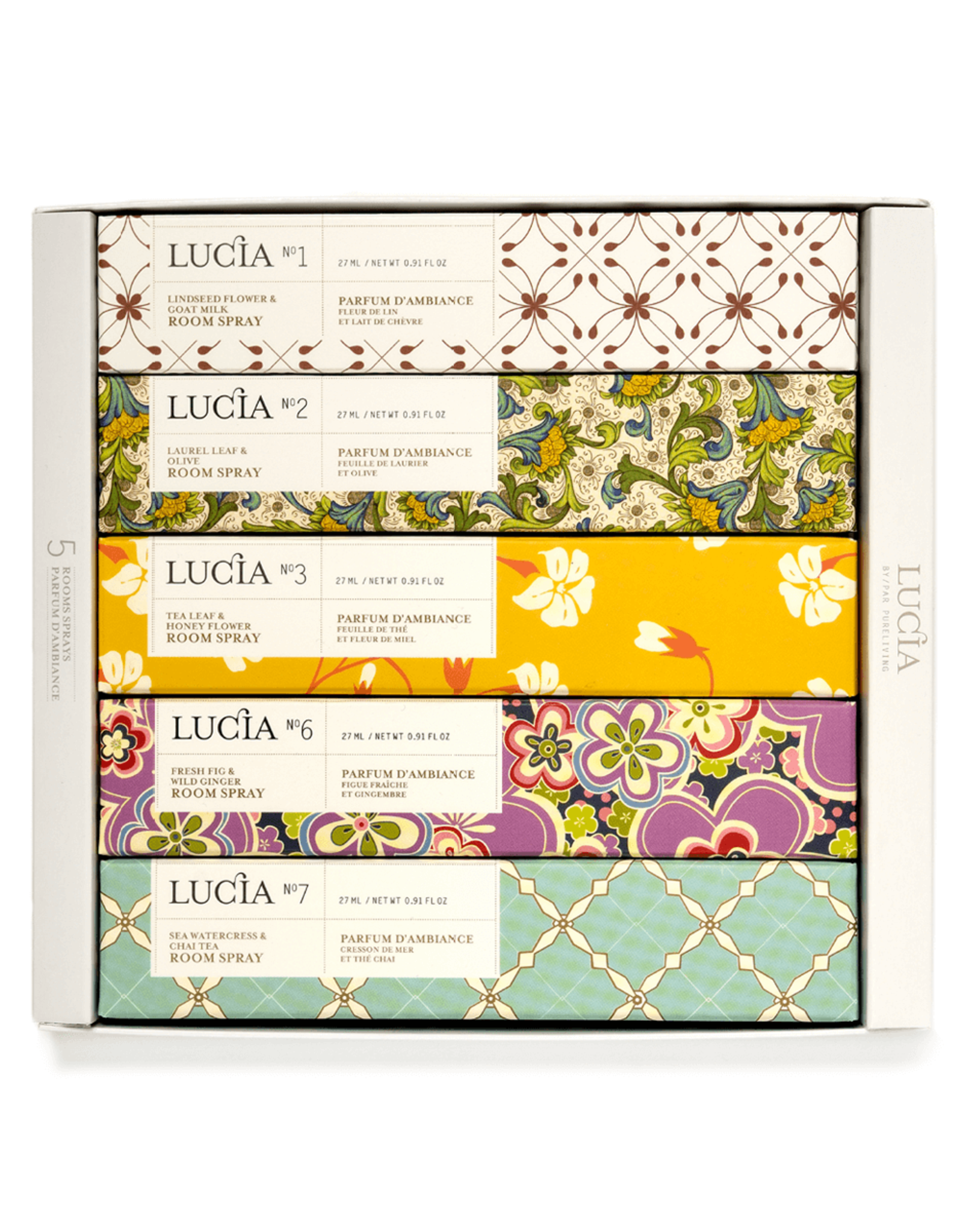 Lucia  par  Pure Living Coffret 5 parfums d'ambiance