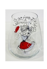 Bizzart & cie Verre à vin sans pied  robe Rouge  - Amis