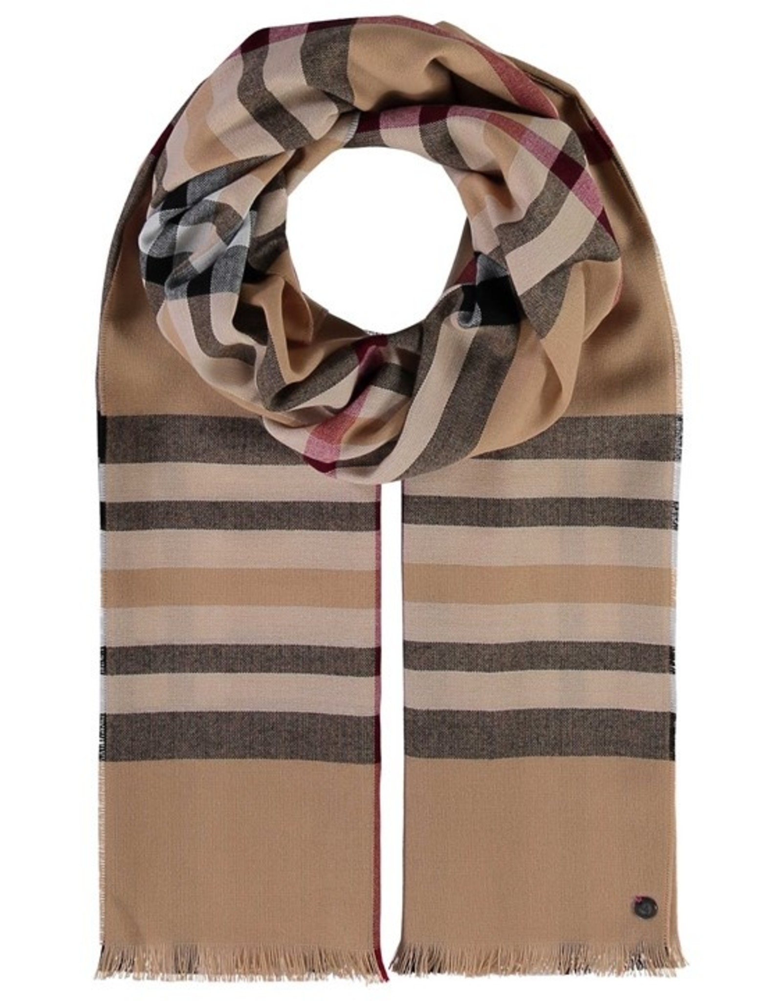 Fraas Foulard léger carreaux - Camel