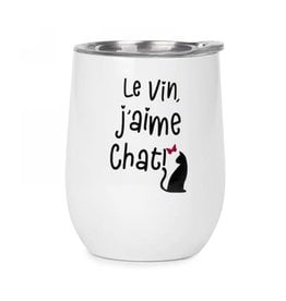 Verre à vin Thermos - J'aime chat