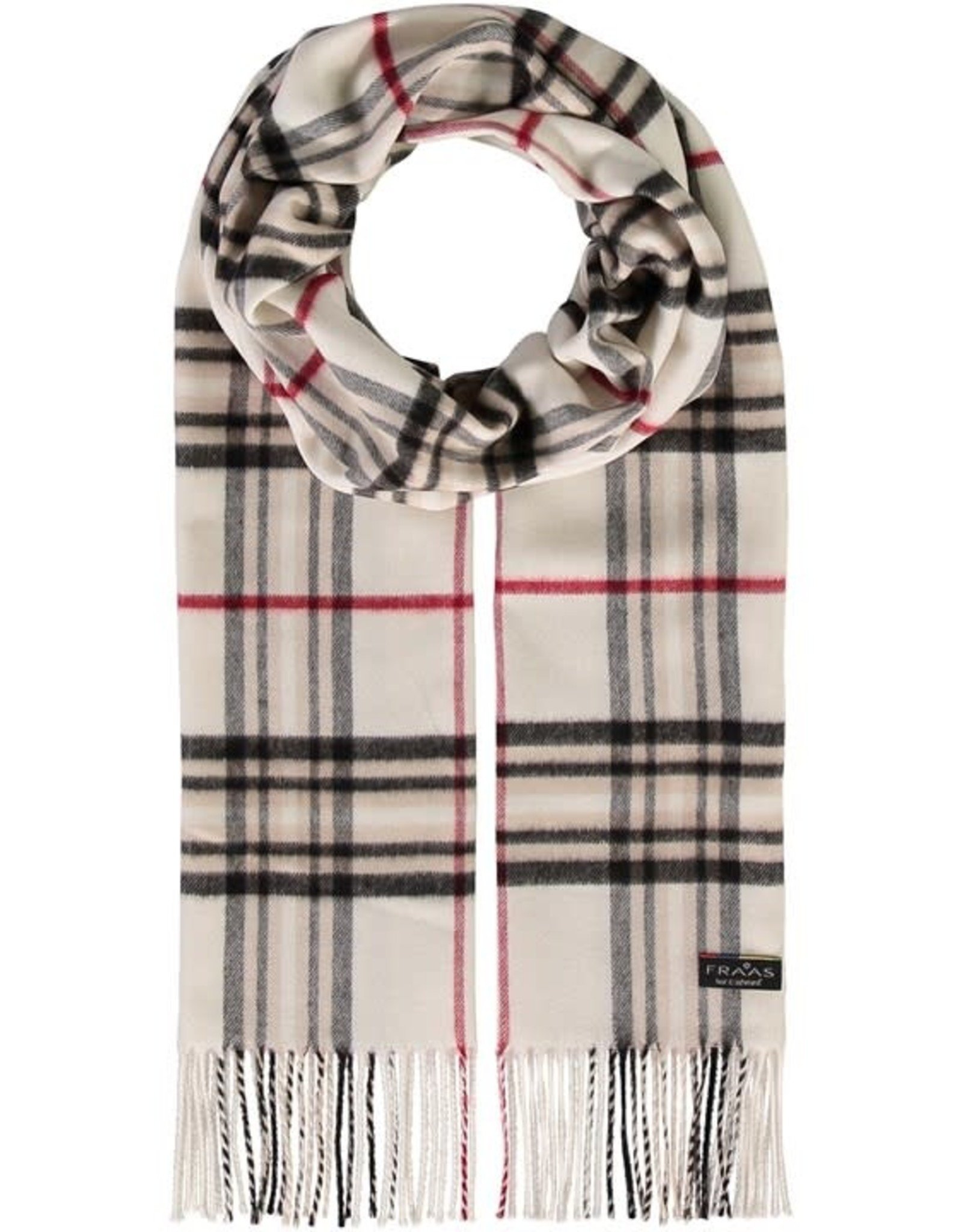 Fraas Foulard cashmink - plaid ivoire