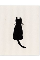 Lingette chat noir - Assis
