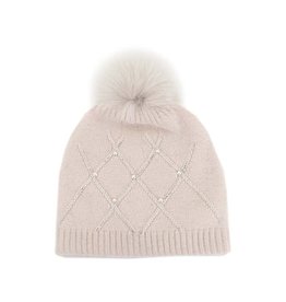Tuque Beige  - perle & cristaux