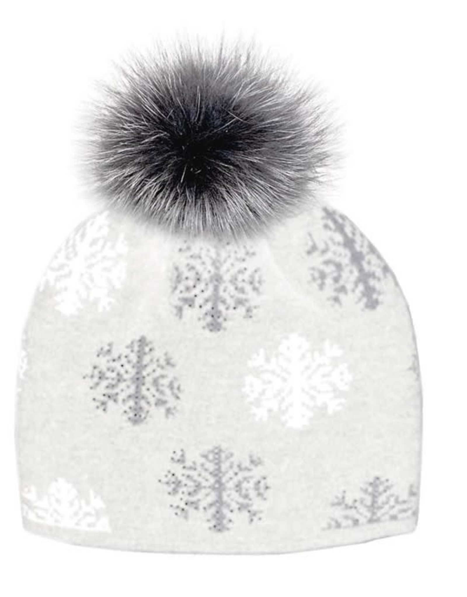 Tuque blanche Flocons - Blanc & Gris