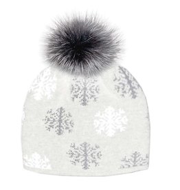 Tuque blanche Flocons - Blanc & Gris