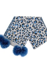 Foulard + pompon  Animal - Gris & Bleu