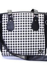 Grand sac à lunch - quadrillé noir et blanc