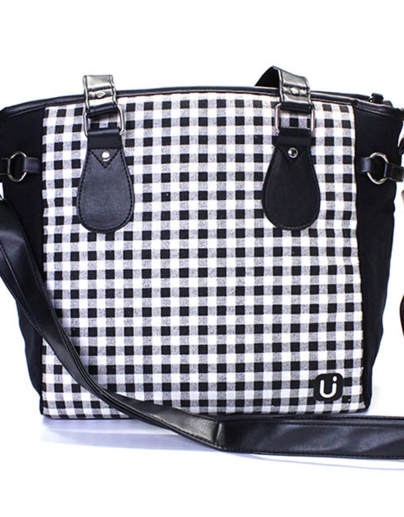 Grand sac à lunch - quadrillé noir et blanc