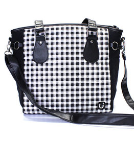 Grand sac à lunch - quadrillé noir et blanc