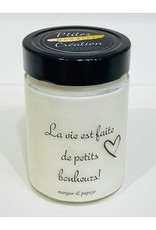 Les p'tites bougies Grande Bougie -  petits bonheurs ( Poire blanche & thé vert)