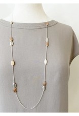 Caracol Long collier  #1499 Argent & Rosegold