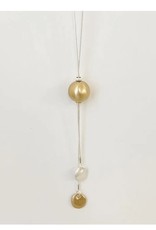 Caracol Long collier + boule  #1430  Doré